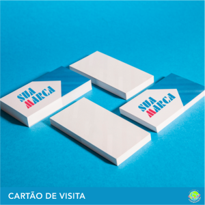 Cartão de visita com verniz total 4x0 Papel Couchê 250g | 9x5cm | Cores: 4x0 | Verniz UV Brilho  