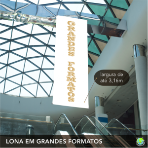 Lona para grandes formatos Lona Brilho 510g Brilho - 1000x1000 Fios Lona Reforçada 510g Impressão Digital   