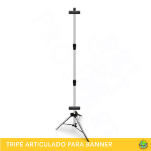 Tripé para Banner Haste Telescópica | Tripé de Alumínio   base articulada Com 02 Garras