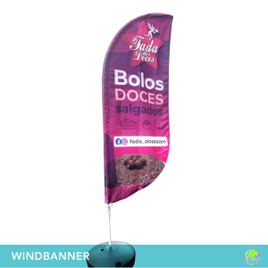 WindBanner Completo Tecido sublimado | Windbanner formatos: Pena | Ângulo | Faca | Vela Impressão 2 lados |  Haste de alúminio + Base plástica | 